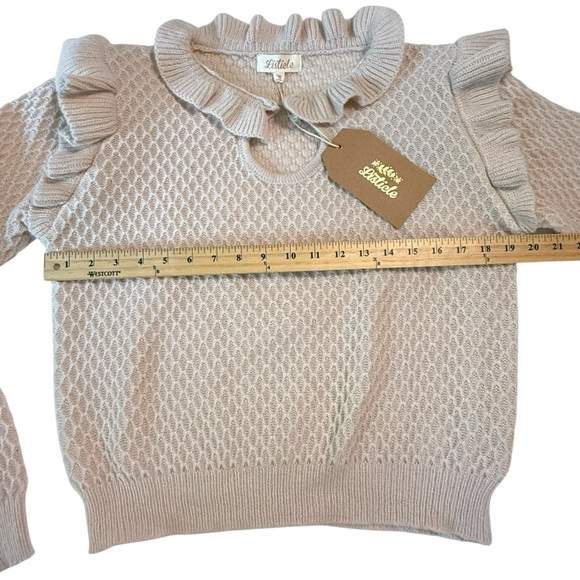 Listicle | Women's Cream Ruffle Sweater M - Picture 3 of 5